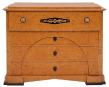 A maple chest of drawers in Biedermaier taste,