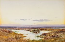 Charles Edward Brittan (British, 1837-1888) Moorland landscape signed lower left watercolour 33.