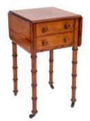 A Victorian Oregon pine dropleaf nightstand, by Howard & Sons,