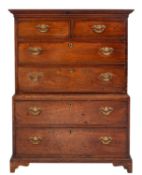 A George III mahogany chest on chest,