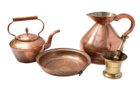 A Victorian brass mortar and pestle, by J.