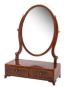 A George III mahogany dressing table mirror,
