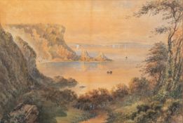 C Way (British, 19th Century) Ladies bathing Cove, Torquay; Anstey's Cove,