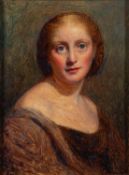 Edward Thompson Davis (British, 1833-1867) Portrait of a woman with a hoop earring,