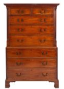 A George III mahogany chest on chest,