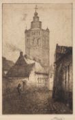British School, 20th Century The Torridge, Taddiport, North Devon Etching 11.5 x 16.