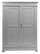 A Continental painted pine wardrobe,