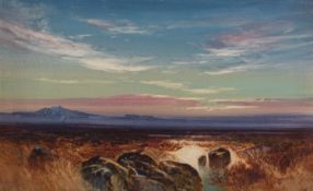 John Shapland (British, 1865-1929) Moorland view Watercolour 26.5 x 43.