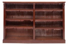 A Victorian mahogany open bookcase, last quarter 19th century,