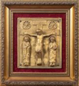 A Mediaeval French gilt bronze Missal cover,