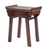 A Chinese huanghuali occasional table in the manner of an altar table,