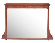 A mahogany framed overmantel mirror in Aesthetic style,