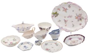 A mixed lot of English & other porcelain, 18th century including a large Chelsea serving dish,