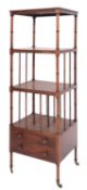 A Regency mahogany four tier Canterbury whatnot,
