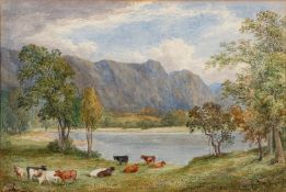 Julia Swimburne (British, 1796-1893) Ullswater Watercolour 21 x 31.