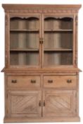 A pine and glazed kitchen dresser,