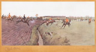 Cecil Charles Windsor Aldin (British,1870-1935) Hunting Two coloured prints Each 18 x 32.