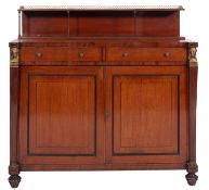 A Regency mahogany and gilt metal mounted side cabinet, by Druce & Co.
