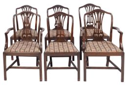 A set of six mahogany dining chairs in George III style,