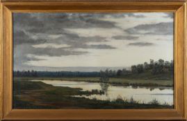 The Hon Stephen Coleridge (British, 1854-1936) Riverscape Oil on canvas 75.