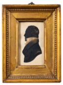 British School, 19th Century A group of five bust ink silhouettes,