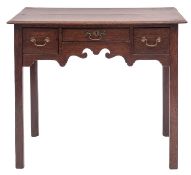 A George II oak 'lowboy'.