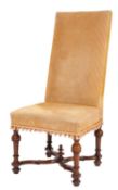 A William & Mary walnut and upholstered side chair,