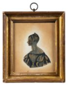 Edgard Adolphe (French, fl. circa 1832-1846) Bronzed profile of Miss E.