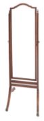 A mahogany cheval mirror in George III style,