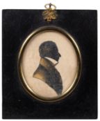Early 19th Century Bronzed bust silhouette of a gentleman,