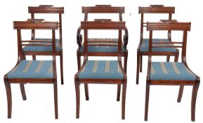 A set of six Regency mahogany dining chairs;