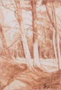 Dick Boulton (British, Contemporary) Rose Wood Alder Watercolour 22 x 23.
