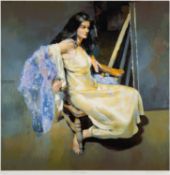 *Robert Oscar Lenkiewicz (British 1941-2002) Esther seated Lithograph 63 x 61.