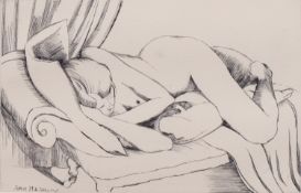 *John Nash RA (1893-1977) Reclining female nude Etching 13.
