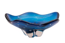 A Whitefriars glass heavy lobed dish,
