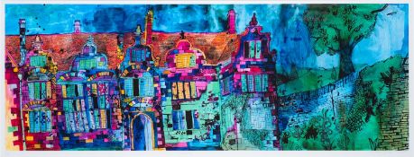 *Christopher James Tate (British, Contemporary) 'Trerice' Print 38.5 x 100.