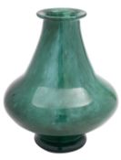 A Whitefriars cloudy green glass vase, modelled after a Roman original, pattern no.