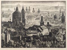 Antonin Morávek (Czechoslovakian,1896-1959) Prague. 1945 Lithograph 44 x 56.