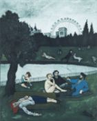 Mychael Barratt (Canadian, 20th Century) 'Life Imitating Art II' Etching with aquatint 52.