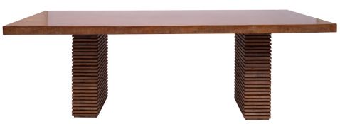 A walnut and softwood dining table,