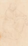 Tacita Fontana (Italian 1904-1985) Listening to Churchill Pencil drawing 26 x 33cm Dated '30 Dec.
