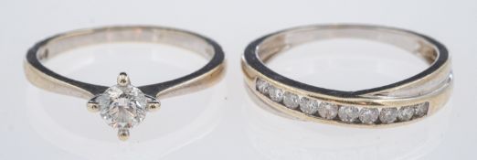 Canadian Ice diamond solitaire ring and a diamond set band ring single stone ring diamond ),