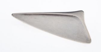 Georg Jensen Henning Koppel silver brooch of triangular abstract form,