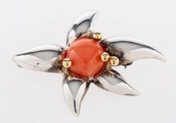A coral brooch by Tiffany & Co.