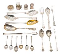 A collection of small silver and flatware,