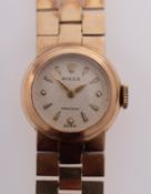 Rolex a gold wristwatch the inside of the case hallmarked for 9ct gold, Chester 1956 and stamped R.