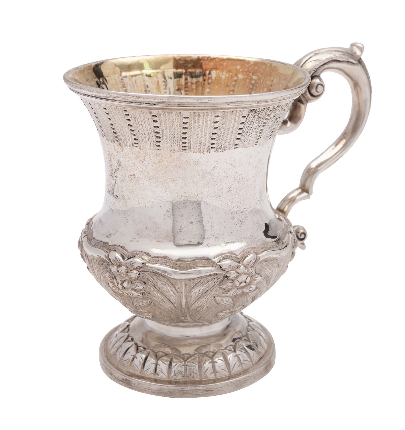 A William IV Irish silver christening mug by James Le Bas, Dublin 1834, of campana shape, - Image 2 of 2