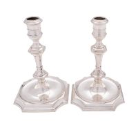 A pair of Scottish cast silver candlesticks, maker's mark RIX (not traced), Edinburgh 2004,