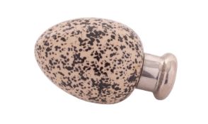 A Victorian silver mounted egg-shaped scent bottle by Sampson Mordan, London 1884,