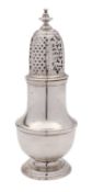 A George II silver caster by Samuel Wood, London 1740,